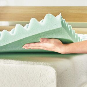 Mellow 1.5 Inch 5-Zone Memory Foam Mattress Topper, Calming Aloe Infusion, Twin