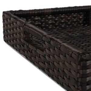 Outdoor/Indoor Hand Woven PE Rattan Large Serving Tray (Espresso)