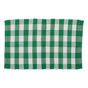 dii buffalo check rug collection, hand dyed reversible chindi rug, 26x40, green