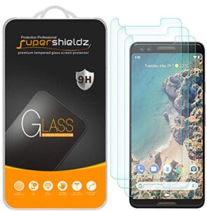(3 pack) supershieldz designed for google (pixel 3) tempered glass screen protector anti scratch, bubble free