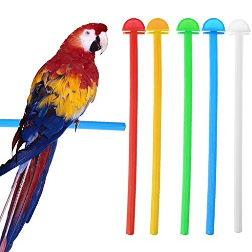 Seaskyer 5Pcs Bird Cage Perch Stand Holder Plastic Bird Finch Canary Budgie Cage Platform Length 26.5cm(10.43in) Width 1cm(0.39in)