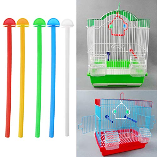 Seaskyer 5Pcs Bird Cage Perch Stand Holder Plastic Bird Finch Canary Budgie Cage Platform Length 26.5cm(10.43in) Width 1cm(0.39in)