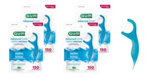 gum - 888jc advanced care flossers, fresh mint, vitamin e & fluoride, 150 count (pack of 4)
