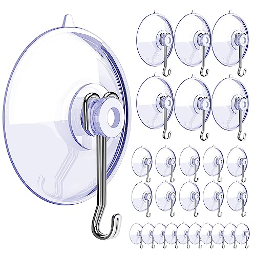 DSMY - 27 Packs Suction Cup Hooks,Home Kitchen Bathroom Suction Hooks,Window Suction Cups with Hooks Wall Hooks for Glass Towel Keys Ballons Party