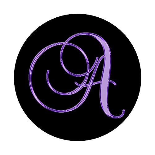 A Purple Black Initial Monogram Capital Letter Name Art PopSockets PopGrip: Swappable Grip for Phones & Tablets