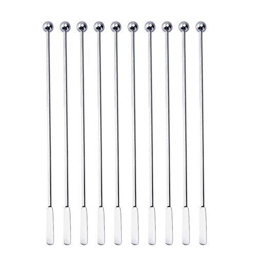 20 pcs Stainless Steel Coffee Beverage Stir Sticks Cocktail Stirrers Drink Swizzle Stick 7.4" Swizzle Stick Picks Tools