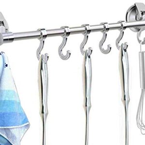 iRomic Suction Cup Hook Rack Bar Rail Hanger Shower Utensil Hook Hooks Organizer for Kitchen Utensils and Bathroom Accessories Towel,Wreath, Loofah,Bathrobe.