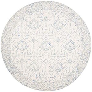 SAFAVIEH Dip Dye Collection Area Rug - 7' Round, Light Blue & Ivory, Handmade Wool, Ideal for High Traffic Areas in Living Room, Bedroom (DDY901L)