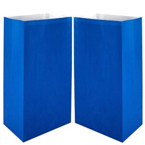 KEYYOOMY 100 CT Small Paper Bags Navy Blue Paper Party Bags for Wedding Shower Kid’s Birthday Party (Royal Blue, 100 CT, 3.1 X 5.1 X 9.4 In)