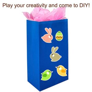 KEYYOOMY 100 CT Small Paper Bags Navy Blue Paper Party Bags for Wedding Shower Kid’s Birthday Party (Royal Blue, 100 CT, 3.1 X 5.1 X 9.4 In)