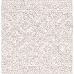 SAFAVIEH Micro-Loop Collection Area Rug - 5' x 8', Beige & Ivory, Handmade Moroccan Boho Tribal Wool, Ideal for High Traffic Areas in Living Room, Bedroom (MLP501B)