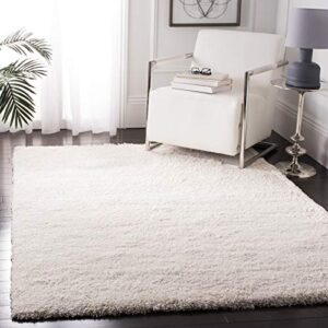safavieh royal shag collection area rug - 8' x 10', cream, 2-inch thick ideal for high traffic areas in living room, bedroom (ryg115a)
