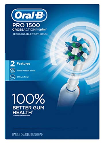 Oral-B Toothbrush Pro 1500 Cross Action Rechargeable (2 Pack)