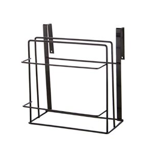 connoworld double layer kitchen cabinet iron shelf chopping board storage rack towel holder black