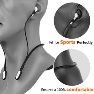 HALLEAST Compatible Earbuds Strap Silicone Band Wire Cable Connector Earphone Sports Neckband Replacement for Airpods Pro2/ Pro/3/2/1 (Black/White)