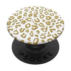 sassy golden color leopard cheetah print popsockets popgrip: swappable grip for phones & tablets
