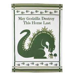 getdigital dish cloth may godzilla destroy this home last - a funny home blessing kitchen towel for geeks and monster movie fans - 100% cotton, absorbent and machine washable
