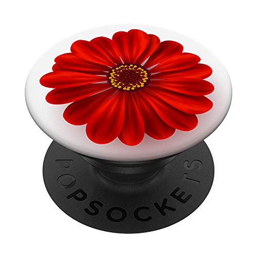 Pop Socket Cute Red Daisy Flower on White PopSockets PopGrip: Swappable Grip for Phones & Tablets