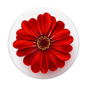 Pop Socket Cute Red Daisy Flower on White PopSockets PopGrip: Swappable Grip for Phones & Tablets