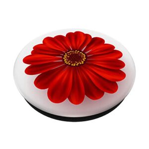 Pop Socket Cute Red Daisy Flower on White PopSockets PopGrip: Swappable Grip for Phones & Tablets