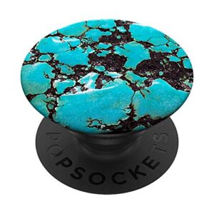 turquoise marble stone slab print southern glam phone grip popsockets popgrip: swappable grip for phones & tablets