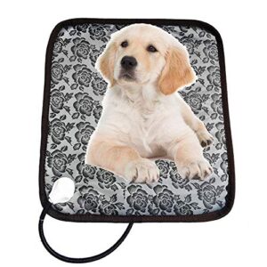 BoBofly Pet Heating pad, Electric Waterproof Heating Pad for Dogs and Cats Indoor Warming Mat with Chew Resistant Cord 17" X 17"