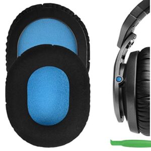 geekria comfort velour replacement ear pads for sennheiser hd8 dj headphones earpads, headset ear cushion repair parts (black)