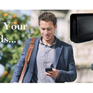 AH Premium Men Leather Belt Pouch Phone Holder Cell Phone Loops Belt Holster Bag, Loop Leather iPhone case for Samsung Galaxy S7 iPhone 6 6S 7 8 X iPhone 11 12 Fits Otterbox Carrying Case (Medium)