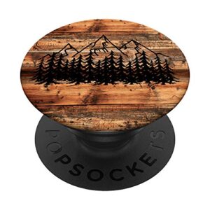 rustic boards-design mountains nature rustic hiking outdoor popsockets popgrip: swappable grip for phones & tablets
