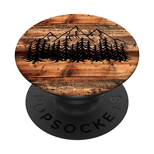 Rustic Boards-Design Mountains Nature Rustic Hiking Outdoor PopSockets PopGrip: Swappable Grip for Phones & Tablets