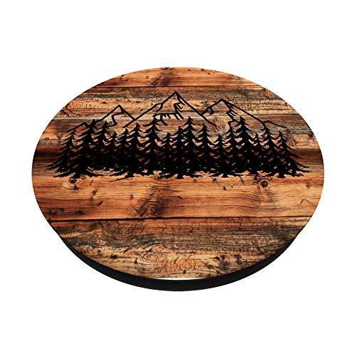 Rustic Boards-Design Mountains Nature Rustic Hiking Outdoor PopSockets PopGrip: Swappable Grip for Phones & Tablets