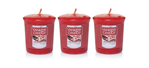 Yankee Candle 3 Frosty Gingerbread Sampler Votive Candles 1.75 oz Each