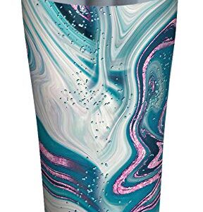 Tervis Purple Teal Marble Insulated Tumbler, 1 Count (Pack of 1), Clear and Black Slider Lid