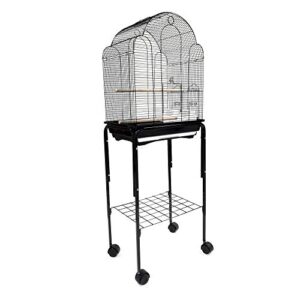 yml bar spacing shell top bird black cage with stand, small