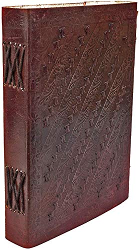 MONTEXOO Handmade Vintage Leather Bound Journal Notebook Diary Sketchbook With Lock For Men Women Blank Pages Old Antique Six Stone