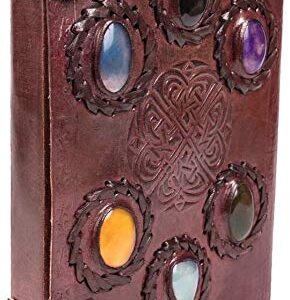 MONTEXOO Handmade Vintage Leather Bound Journal Notebook Diary Sketchbook With Lock For Men Women Blank Pages Old Antique Six Stone