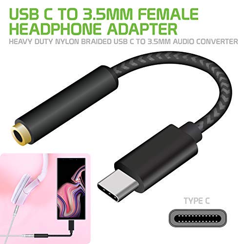 Cellet USBC Audio Adapter 3.5mm Stereo Convert Type-C to 3.5mm Audio Jack Headphone Adapter Extension Compatible to Galaxy S21 S20 S10 S9 S8 Note 20 10 9 MacBook Pro Air Pixel 6 Pro 5 4 3 XL iPad Pro