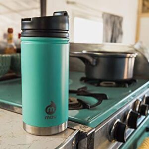 Mizu V5-15 oz. Stainless Steel Vacuum Insulated Wide Mouth Bottle with Coffee Lid, Ice Blue, One Size