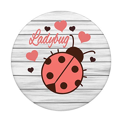 Cute Ladybug Pink Lady Beetle PopSockets PopGrip: Swappable Grip for Phones & Tablets