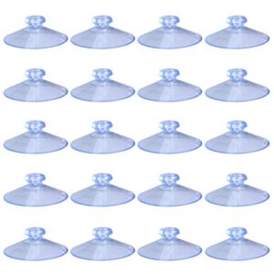 lasenersm 20 pieces pvc plastic mushroom head suction cups pads strength suction 45mm large suction cup without hooks clear-blue