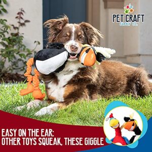 Pet Craft Supply Giggling Puffin & Parrot Multi Pack Interactive Dog Toys With Sound for Large Breed and Small Dogs Soft Chew Plush Dog Toy