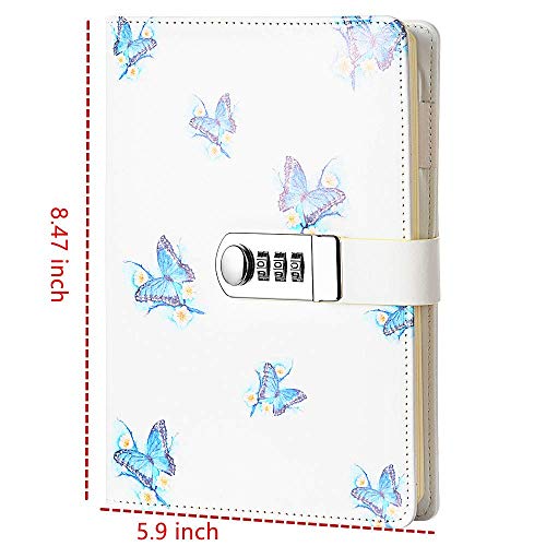 Sealei A5 (8.47 X 5.9 Inch) Lock Journal Diary Notebook Combination Locking Journal Diary,Diary with Combination Lock (Style 1)