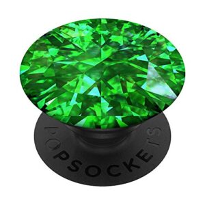 emerald pop socket geode green rock crystal pattern popsockets popgrip: swappable grip for phones & tablets