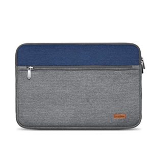 lention water repellent fabric sleeve case compatible with macbook pro 15, chromebook 15, surface book 15, more 15 inches laptops & tablets (gray & blue)