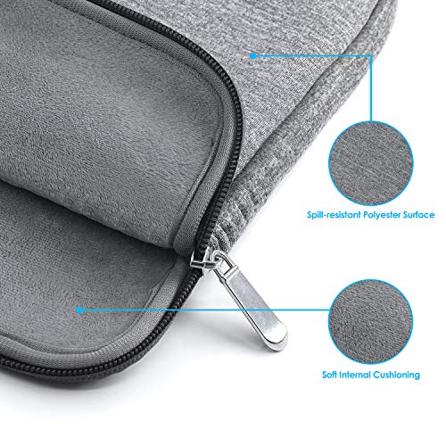 LENTION Water Repellent Fabric Sleeve Case Compatible with MacBook Pro 15, Chromebook 15, Surface Book 15, More 15 Inches Laptops & Tablets (Gray & Blue)