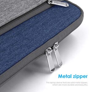 LENTION Water Repellent Fabric Sleeve Case Compatible with MacBook Pro 15, Chromebook 15, Surface Book 15, More 15 Inches Laptops & Tablets (Gray & Blue)