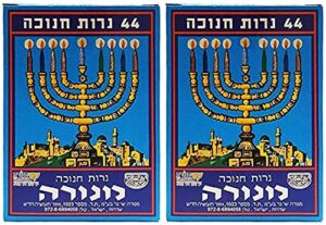 hanukkah candles / 44 per box made in israel (2-pack multicolored candles)