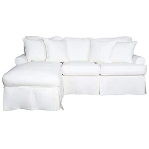 sunset trading horizon slipcovered chaise in warm white sleeper sofa, small,