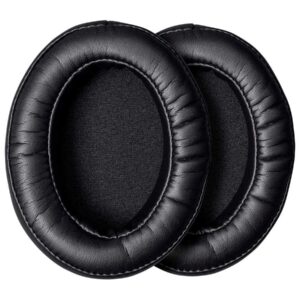 Monoprice Memory Foam Protein Leather Earpads (Pair) - Black, Maximize Comfort for Headphones