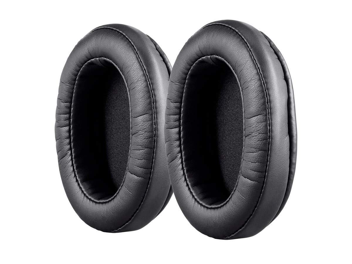 Monoprice Memory Foam Protein Leather Earpads (Pair) - Black, Maximize Comfort for Headphones